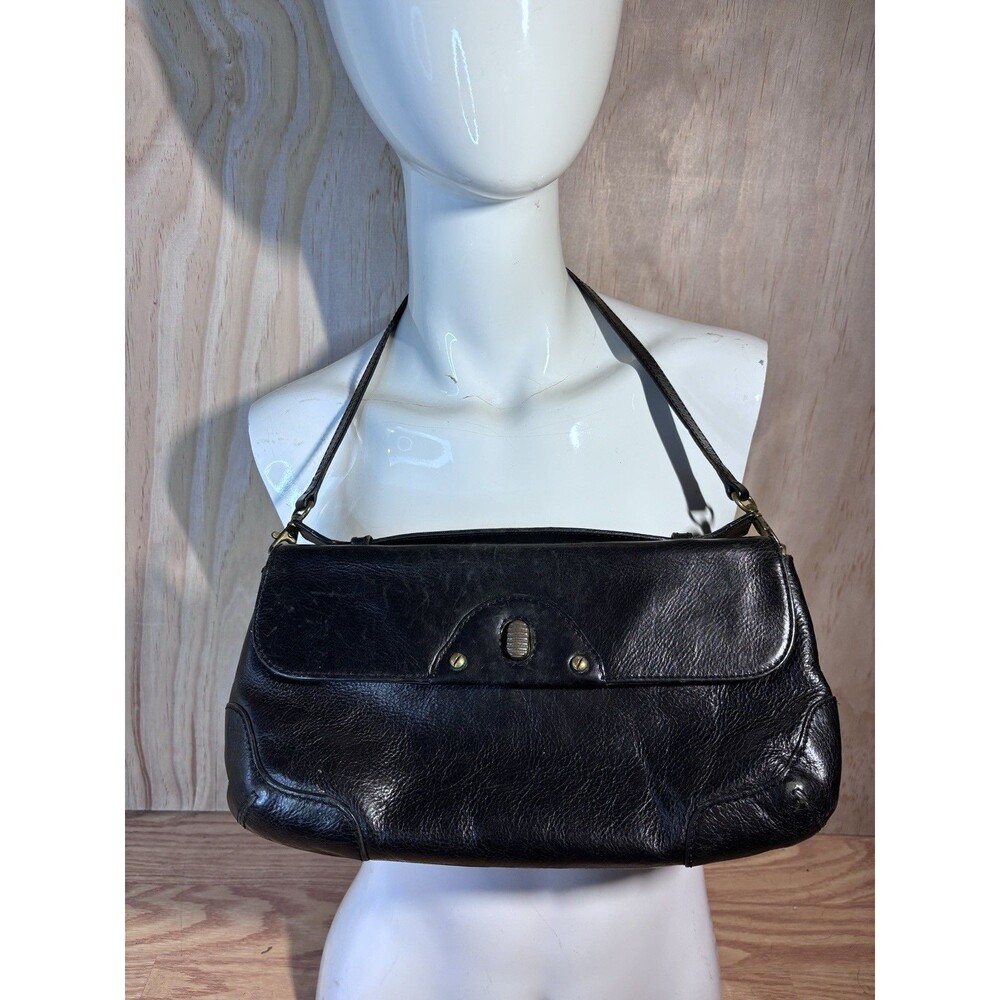 Vintage Cole Hann Women's Black Leather Handbag Clutch Purse
